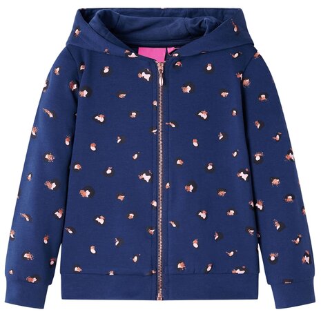 Kindervest met capuchon 128 marineblauw 1