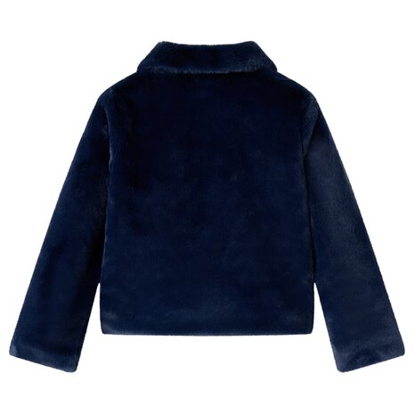 Kinderjas 128 kunstvacht marineblauw 2