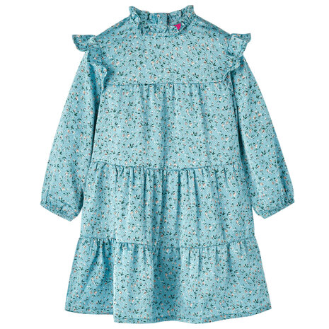 Kinderjurk met lange mouwen 92 blauw 1