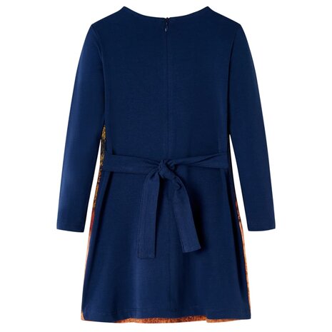 Kinderjurk met lange mouwen 116 marineblauw 2