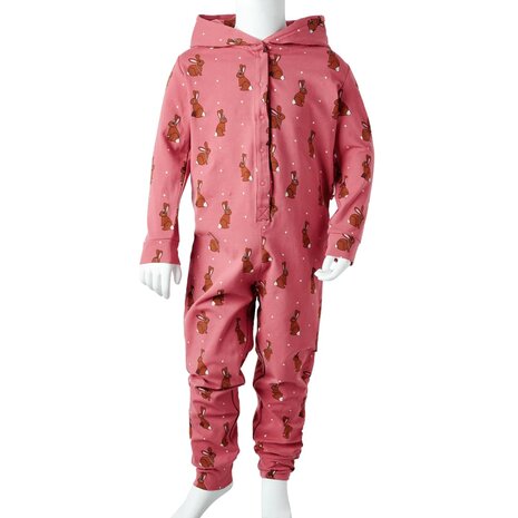 Kinderonesie met capuchon 92 oudroze 8