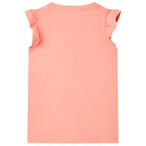 Kindershirt 128 neonkoraal 2