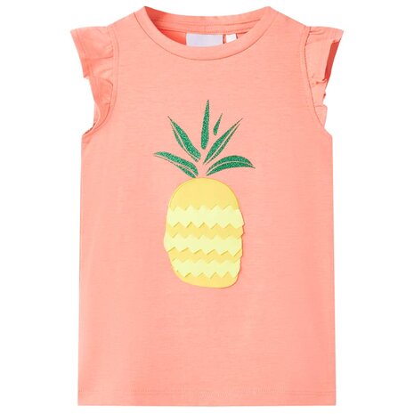 Kindershirt 140 neonkoraal 1