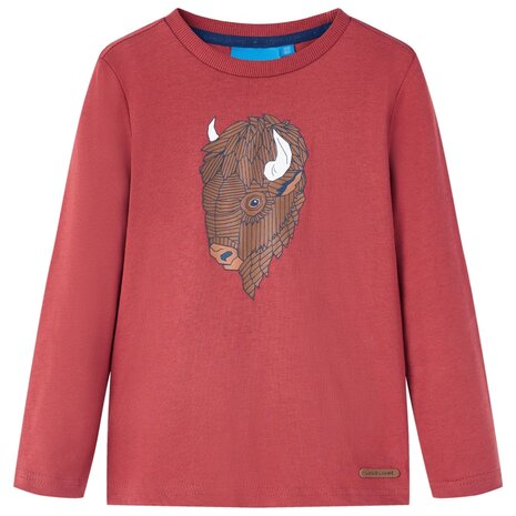 Kindershirt met lange mouwen 116 roodbruin 1