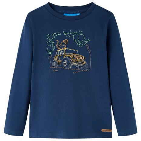 Kindershirt met lange mouwen 92 marineblauw 1