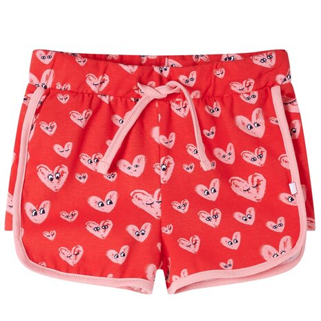 Kindershort met trekkoord 92 rood 1