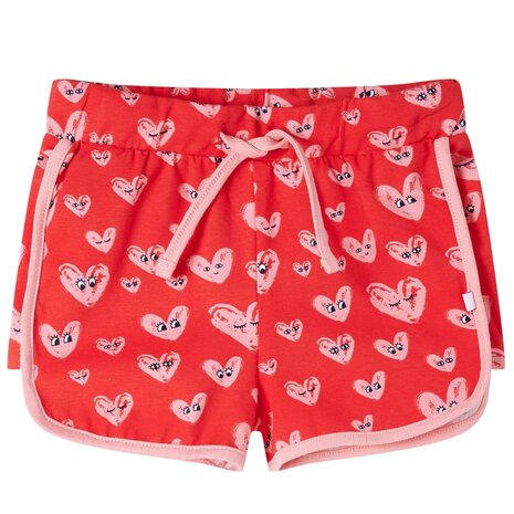 Kindershort met trekkoord 128 rood 1