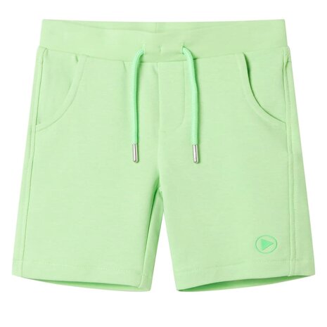 Kindershort 116 fluorescerend groen 1