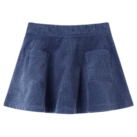 Kinderrok met zakken ribfluweel 116 marineblauw 1