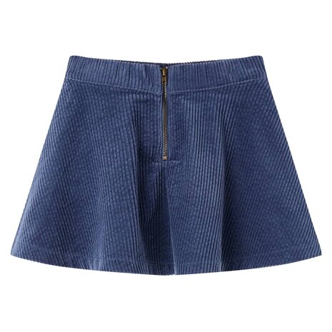 Kinderrok met zakken ribfluweel 116 marineblauw 2