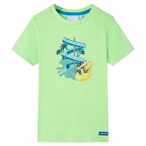 Kindershirt 128 neongroen 1