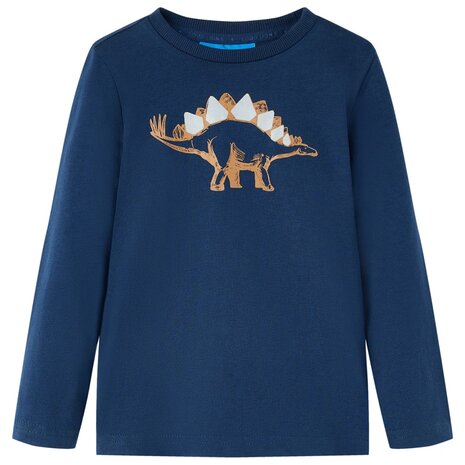 Kindershirt met lange mouwen 128 marineblauw 1