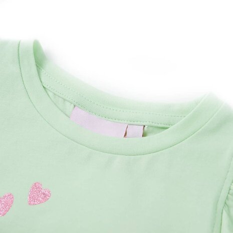 Kindershirt met ruches aan de mouwen 104 zachtgroen 3