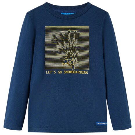 Kindershirt met lange mouwen 140 marineblauw 1