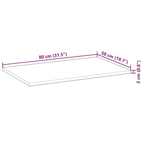 Bureaublad met olieafwerking 80x50x2 cm massief acaciahout 8