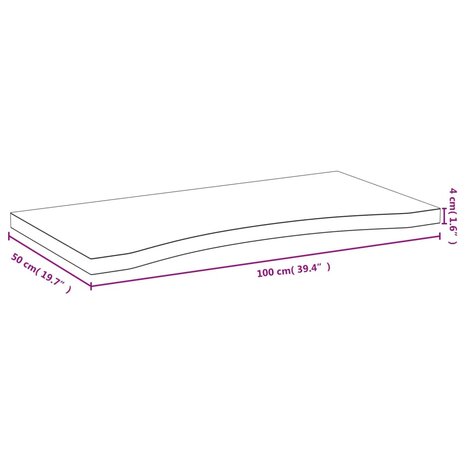 Bureaublad 100x50x4 cm bamboe 4