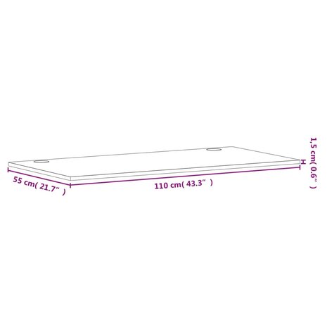 Bureaublad 110x55x1,5 cm massief beukenhout 7