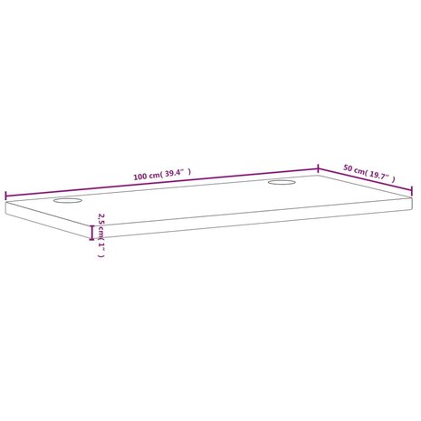 Bureaublad 100x50x2,5 cm massief beukenhout 7