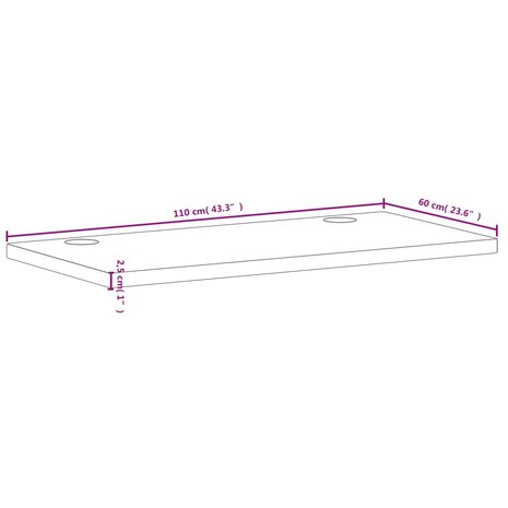 Bureaublad 110x60x2,5 cm massief beukenhout 7