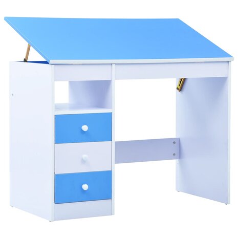 Kindertekentafel/-bureau kantelbaar blauw en wit 1