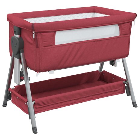 Babybox met matras linnen rood 2