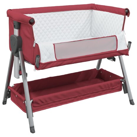 Babybox met matras linnen rood 4