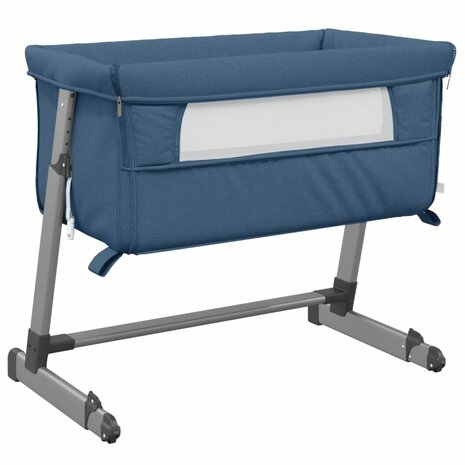 Babybox met matras linnen marineblauw 2