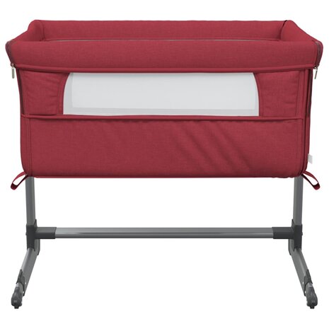 Babybox met matras linnen rood 3