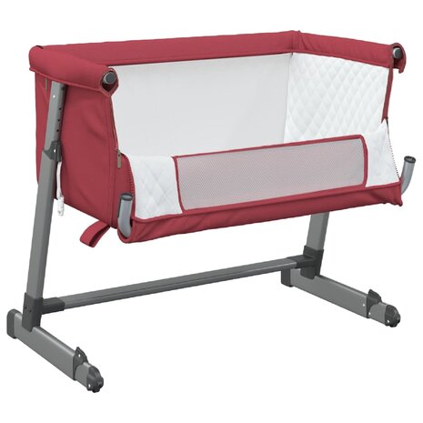 Babybox met matras linnen rood 4