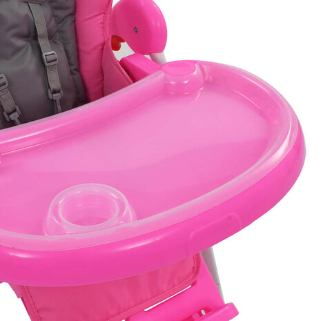 Kinderstoel hoog roze en grijs 8