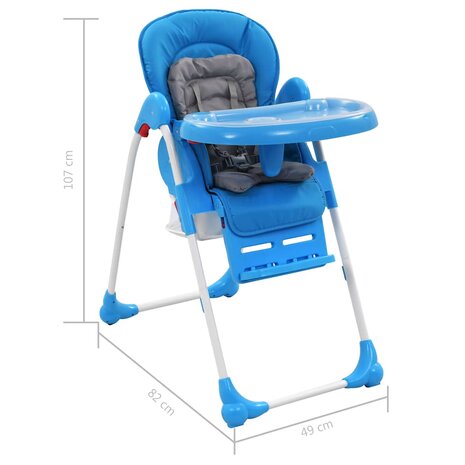 Kinderstoel hoog blauw en grijs  12