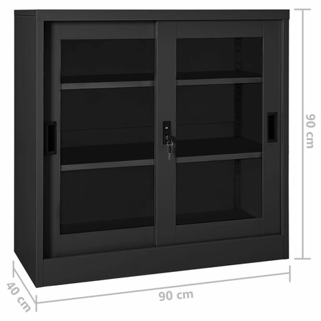 Schuifdeurkast met plantenbak staal antracietkleurig 11