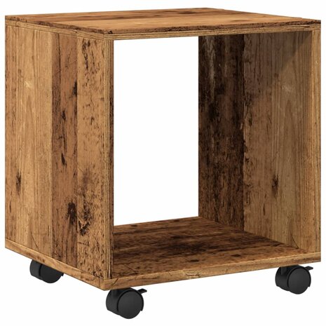 Rolkast 37x33x42,5 cm bewerkt hout oud houtkleurig 2