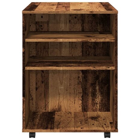 Rolkast 60x53x72 cm bewerkt hout oud houtkleurig 6