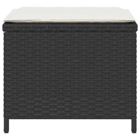 Tuinkrukken 4 st met kussens 41x41x36 cm poly rattan zwart 6