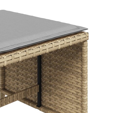 Tuinkrukken 4 st met kussens 41x41x36 cm poly rattan beige 9