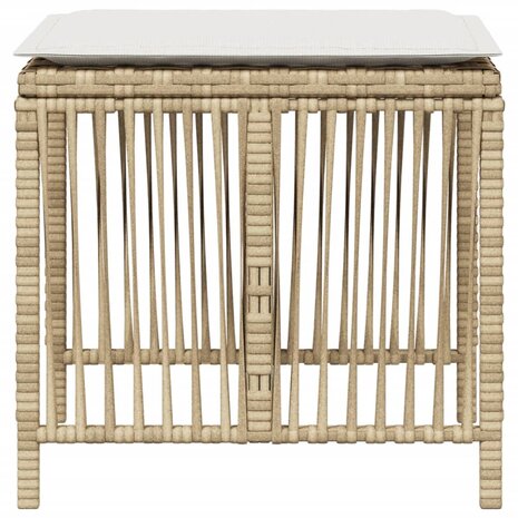 Tuinkrukken 4 st met kussens 41x41x36 cm poly rattan beige 6