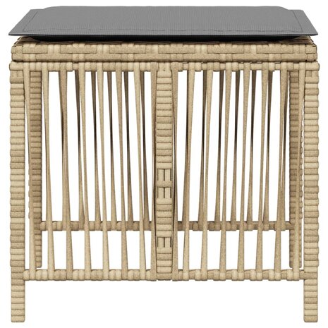 Tuinkrukken 4 st kussens 41x41x36 cm poly rattan gemengd beige 6