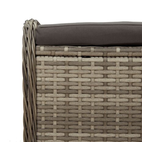 Tuinkruk met kussen 58x46x46 cm poly rattan grijs 7