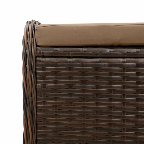 Tuinkruk met kussen 58x46x46 cm poly rattan bruin 7