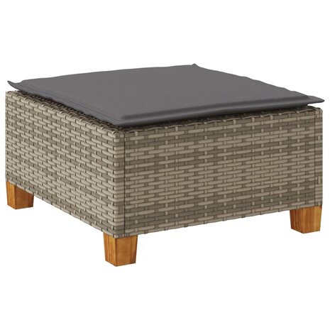 Tuinkruk met kussen 63,5x56x32 cm poly rattan grijs 6