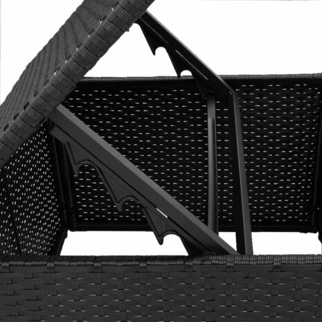 Tuinkruk met kussen 55x55x37 cm poly rattan zwart 9