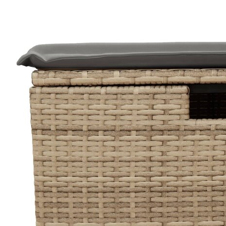 Tuinkruk met kussen 55x55x37 cm poly rattan beige 7