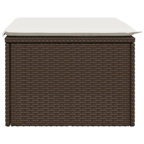 Tuinkruk met kussen 55x55x37 cm poly rattan bruin 5