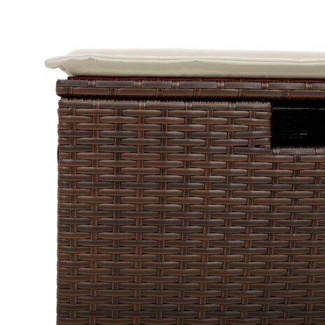 Tuinkruk met kussen 55x55x37 cm poly rattan bruin 9