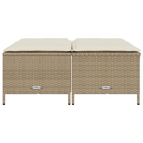 Tuinkrukken met kussens 4 st poly rattan beige 3