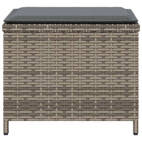 Tuinkrukken 4 st met kussens 40x40x35 cm poly rattan grijs 6