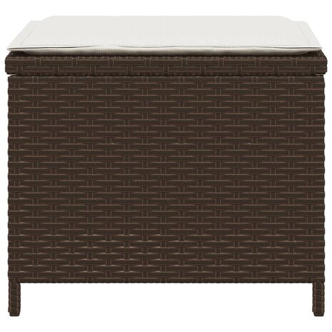 Tuinkrukken 4 st met kussens 40x40x35 cm poly rattan bruin 6