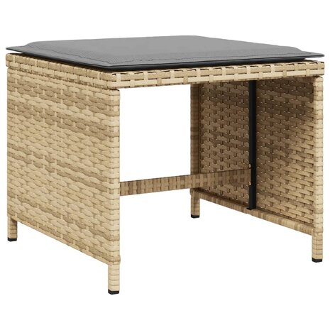 Tuinkrukken 4 st kussens 40x40x35 cm poly rattan gemengd beige 3