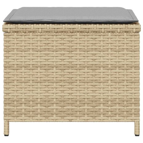 Tuinkrukken 4 st kussens 40x40x35 cm poly rattan gemengd beige 6